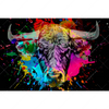 Led Wandbild Bunter Stier Schwarz Querformat Motivvorschau