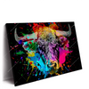 Led Wandbild Bunter Stier Schwarz Querformat Produktvorschau Seitlich