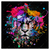 Led Wandbild Bunter Tiger Schwarz Quadrat Produktvorschau Frontal