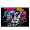 Led Wandbild Bunter Tiger Schwarz Querformat Produktvorschau Frontal