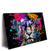 Led Wandbild Bunter Tiger Schwarz Querformat Produktvorschau Seitlich