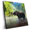 Led Wandbild Elefant Im Wasser Quadrat Produktvorschau Seitlich