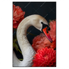 Led Wandbild Eleganter Schwan Mit Blumen Hochformat Produktvorschau Frontal