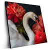 Led Wandbild Eleganter Schwan Mit Blumen Quadrat Produktvorschau Seitlich