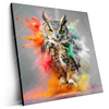 Led Wandbild Farbenexplosion Mit Eule Quadrat Produktvorschau Seitlich