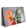 Led Wandbild Farbenexplosion Mit Eule Querformat Produktvorschau Seitlich