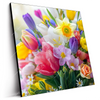 Led Wandbild Farbenfrohe Fruehlingsblueten Quadrat Produktvorschau Seitlich