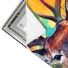Led Wandbild Farbenfrohes Hirschportraet Hochformat Materialvorschau