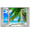 Led Wandbild Fensterblick Karibik Palme Querformat Produktvorschau Frontal