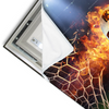 Led Wandbild Feuriger Fussball Querformat Materialvorschau