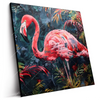 Led Wandbild Flamingo Dschungel Eleganz Quadrat Produktvorschau Seitlich
