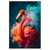 Led Wandbild Flamingo In Bunter Rauchwolke Hochformat Produktvorschau Frontal