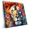 Led Wandbild Floraler Loewe Quadrat Produktvorschau Seitlich