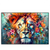 Led Wandbild Floraler Loewe Querformat Produktvorschau Frontal