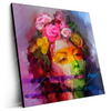Led Wandbild Florales Frauenportraet Rosalie Quadrat Produktvorschau Seitlich