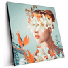 Led Wandbild Florales Frauenportraet Viola Quadrat Produktvorschau Seitlich