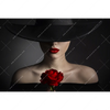 Led Wandbild Frau Mit Hut Rose Querformat Motivvorschau