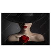 Led Wandbild Frau Mit Hut Rose Querformat Produktvorschau Frontal