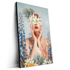 Led Wandbild Frauenportrait Mit Blumen Hochformat Produktvorschau Seitlich