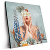 Led Wandbild Frauenportrait Mit Blumen Quadrat Produktvorschau Seitlich