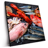 Led Wandbild Frischer Fisch Und Meeresfruechte Quadrat Produktvorschau Seitlich