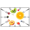 Led Wandbild Fruechte Auf Gabeln Querformat Produktvorschau Frontal
