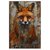 Led Wandbild Fuchs Grunge Stil Hochformat Produktvorschau Frontal