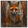 Led Wandbild Fuchs Grunge Stil Quadrat Produktvorschau Frontal