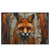 Led Wandbild Fuchs Grunge Stil Querformat Produktvorschau Frontal