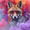 Led Wandbild Fuchs In Farbnebel Quadrat Motivvorschau