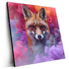 Led Wandbild Fuchs In Farbnebel Quadrat Produktvorschau Seitlich