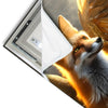 Led Wandbild Fuchs Mit Goldenen Fluegeln Hochformat Materialvorschau