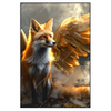 Led Wandbild Fuchs Mit Goldenen Fluegeln Hochformat Produktvorschau Frontal