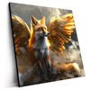 Led Wandbild Fuchs Mit Goldenen Fluegeln Quadrat Produktvorschau Seitlich