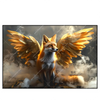 Led Wandbild Fuchs Mit Goldenen Fluegeln Querformat Produktvorschau Frontal