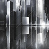 Led Wandbild Futuristische Skyline Quadrat Zoom