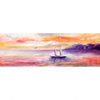 Led Wandbild Gemaelde Mit Boot Im Sonnenuntergang Panorama Motivvorschau