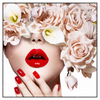 Led Wandbild Gesicht Rosen Quadrat Produktvorschau Frontal