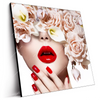 Led Wandbild Gesicht Rosen Quadrat Produktvorschau Seitlich