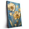 Led Wandbild Goldene Blumen Auf Blau Hochformat Produktvorschau Seitlich