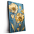 Led Wandbild Goldene Blumen Auf Blau Hochformat Produktvorschau Seitlich