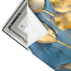 Led Wandbild Goldene Blumen Auf Blau Panorama Materialvorschau