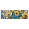 Led Wandbild Goldene Blumen Auf Blau Panorama Produktvorschau Frontal