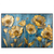 Led Wandbild Goldene Blumen Auf Blau Querformat Produktvorschau Frontal