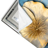 Led Wandbild Goldene Blumen Auf Blau Schmal Materialvorschau