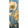 Led Wandbild Goldene Blumen Auf Blau Schmal Motivvorschau