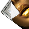 Led Wandbild Goldene Lippen Querformat Materialvorschau
