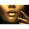 Led Wandbild Goldene Lippen Querformat Motivvorschau