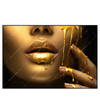 Led Wandbild Goldene Lippen Querformat Produktvorschau Frontal