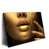 Led Wandbild Goldene Lippen Querformat Produktvorschau Seitlich